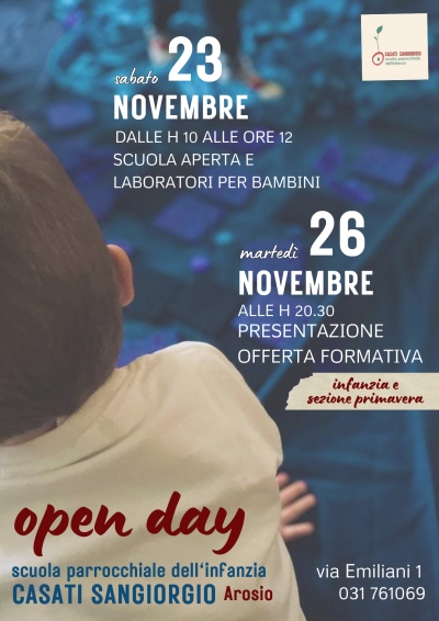 OPEN DAY scuola dell'infanzia e sezione primavera